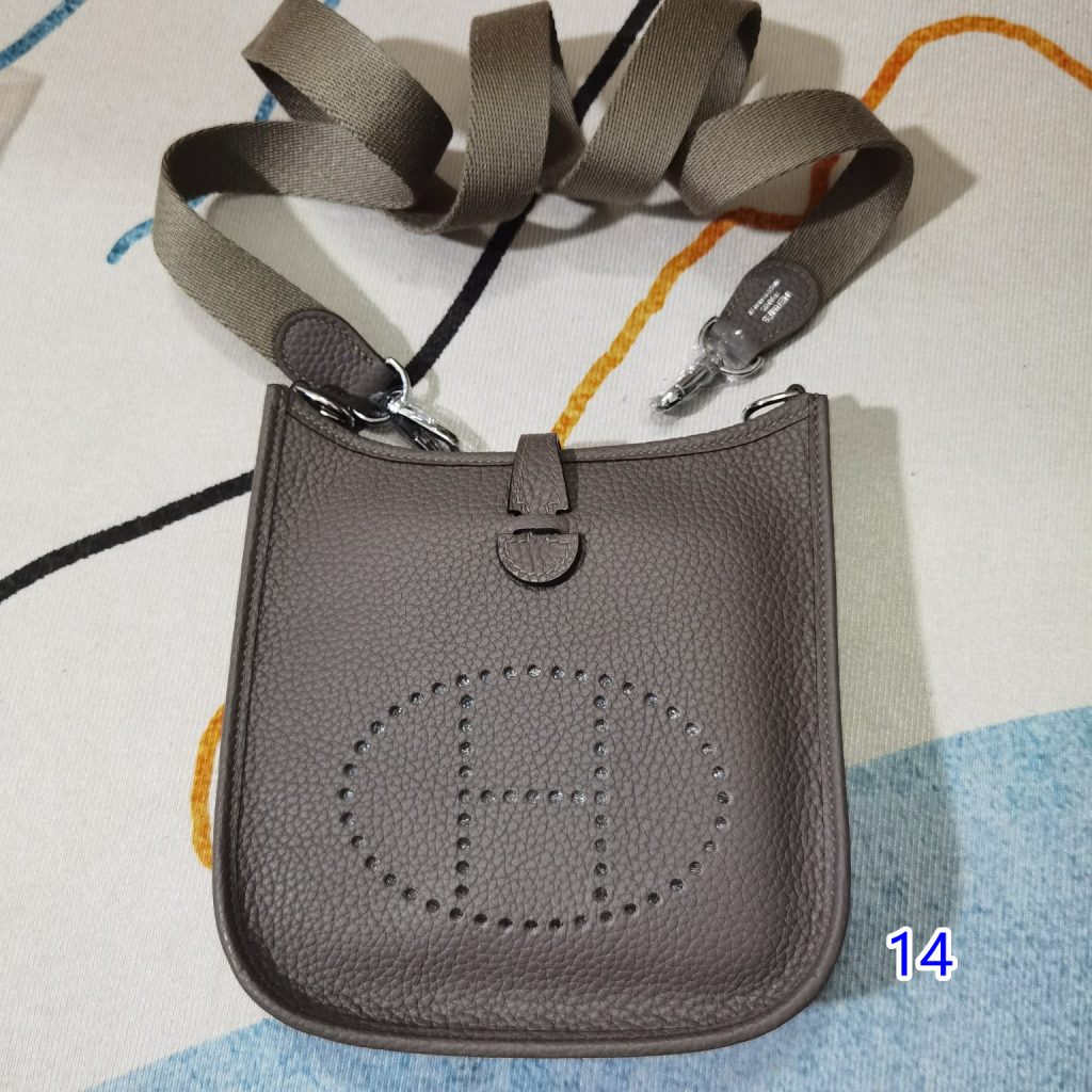 ハーフ手縫い　エルメス　Hermes　Evelyne Mini　エルメスエブリンミニ TPM 16　 14色　シルバー/ゴールド金具お選び　ショルダーバッグ　同色ストラップ - 画像 3