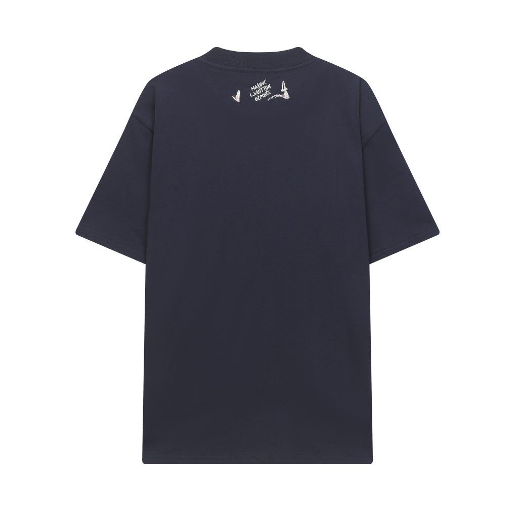 Louis Vuitton　ルイ·ヴィトン　T-Shirt　シャツ　半袖Tシャツ　メンズTシャツ　クルーネック　刺繍　ブラック - 画像 2