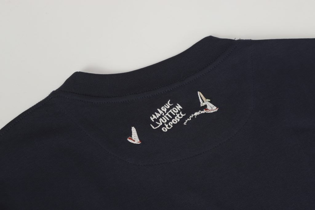 Louis Vuitton　ルイ·ヴィトン　T-Shirt　シャツ　半袖Tシャツ　メンズTシャツ　クルーネック　刺繍　ブラック - 画像 6