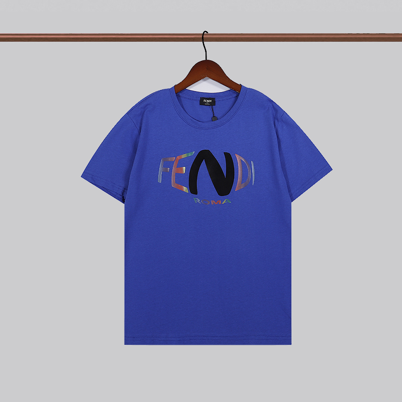 フェンディ　FENDI　クルーネックシャツ　綿100％シャツ　半袖シャツ　Ｔ-Shirt　ブラック　ホワイト　ブルー　3色選択可 - 画像 4