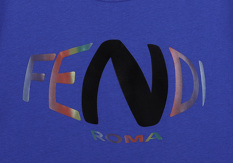 フェンディ　FENDI　クルーネックシャツ　綿100％シャツ　半袖シャツ　Ｔ-Shirt　ブラック　ホワイト　ブルー　3色選択可 - 画像 5