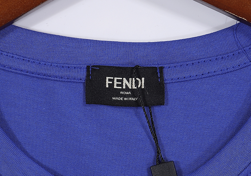 フェンディ　FENDI　クルーネックシャツ　綿100％シャツ　半袖シャツ　Ｔ-Shirt　ブラック　ホワイト　ブルー　3色選択可 - 画像 6