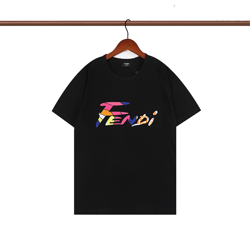 FENDI　フェンディ　クルーネックシャツ　プリントシャツ　半袖シャツ　Ｔ-Shirt　ブラック/ホワイト　2色　男女兼用 - 画像 4