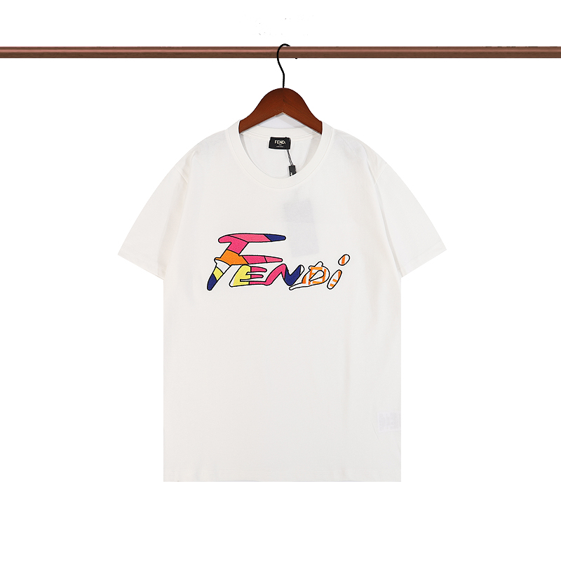 FENDI　フェンディ　クルーネックシャツ　プリントシャツ　半袖シャツ　Ｔ-Shirt　ブラック/ホワイト　2色　男女兼用 - 画像 3