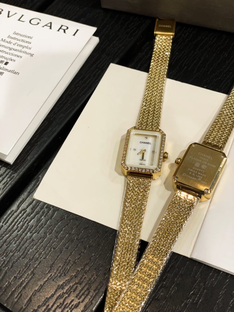 Chanel シャネル✨CHANEL プレミエール レディース 中古✨白蝶貝&エナメル文字盤💎特殊カットダイヤモンド🔩メッシュベルト⌚21mm - 画像 3