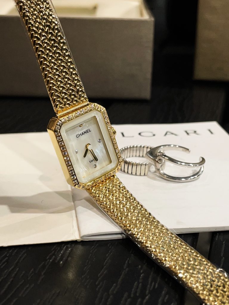Chanel シャネル✨CHANEL プレミエール レディース 中古✨白蝶貝&エナメル文字盤💎特殊カットダイヤモンド🔩メッシュベルト⌚21mm - 画像 7