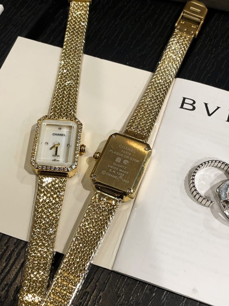 Chanel シャネル✨CHANEL プレミエール レディース 中古✨白蝶貝&エナメル文字盤💎特殊カットダイヤモンド🔩メッシュベルト⌚21mm - 画像 8