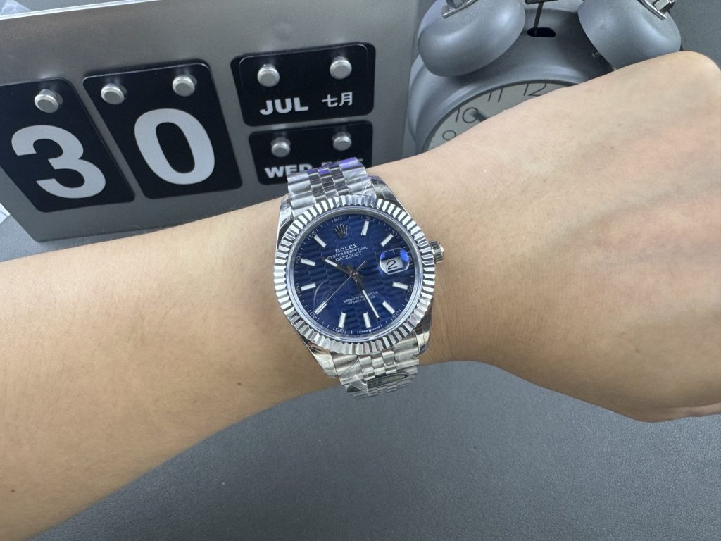 Rolex ロレックスロレックス デイトジャスト 白×ブルー 41mm 3235自動巻き🌊✨実物写真付き⌚️新発売🌟本格仕様 - 画像 3