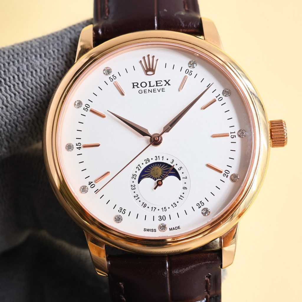 Rolex ロレックス【台湾TW工場】ロレックス セリーニ月相🌙 スイスETA2824-2搭載⌚ 40mm 防水💧 高級牛皮👜 ビジネス腕時計✨ - 画像 4