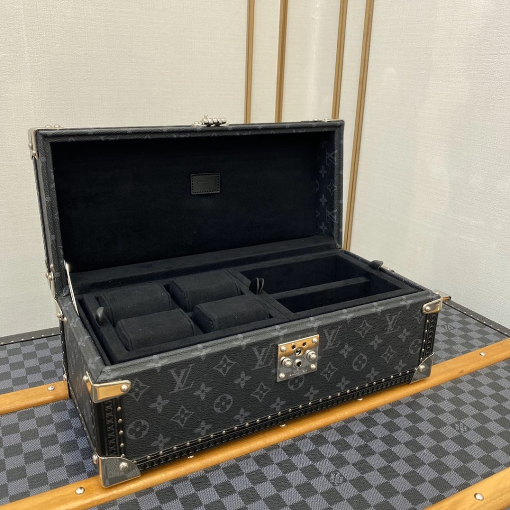 【ルイヴィトン】多宝箱 小物収納ボックス 時計・アクセサリー整理 二段構造 上質木製 高級感のある逸品 - 画像 4