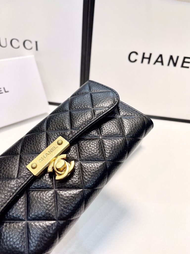 【シャネル】キャビアスキン ラウンドファスナー長財布 ココマーク金具 上品なブラックのレディースウォレット - 画像 5