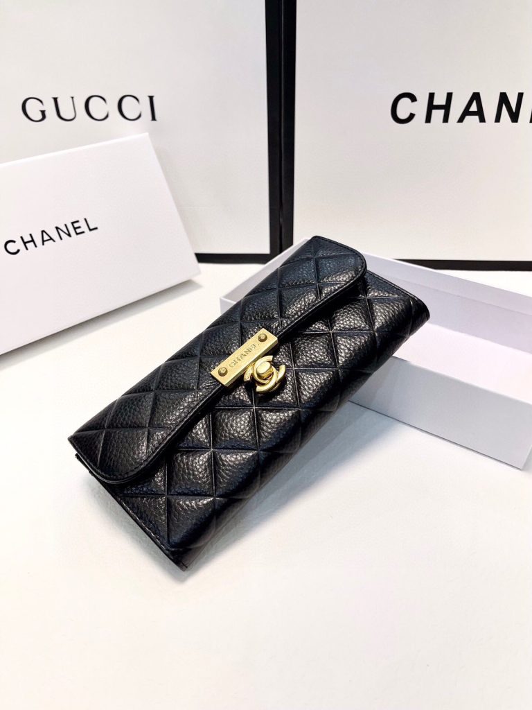 【シャネル】キャビアスキン ラウンドファスナー長財布 ココマーク金具 上品なブラックのレディースウォレット - 画像 6
