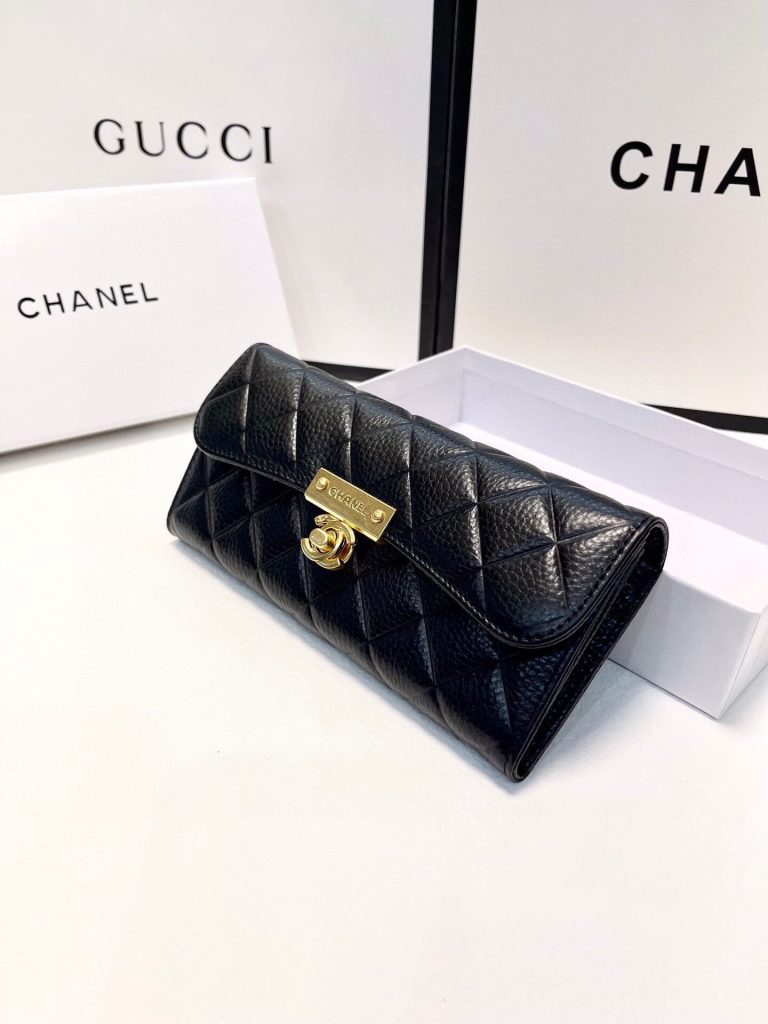 【シャネル】キャビアスキン ラウンドファスナー長財布 ココマーク金具 上品なブラックのレディースウォレット - 画像 7