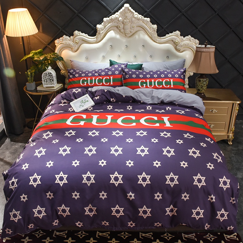 GUCCI グッチ 掛け布団カバーセット4点 ダブルサイズ/キングサイズベッド 綿生地ベッドカバー 新居寝具用品 選べる3種 - 画像 7