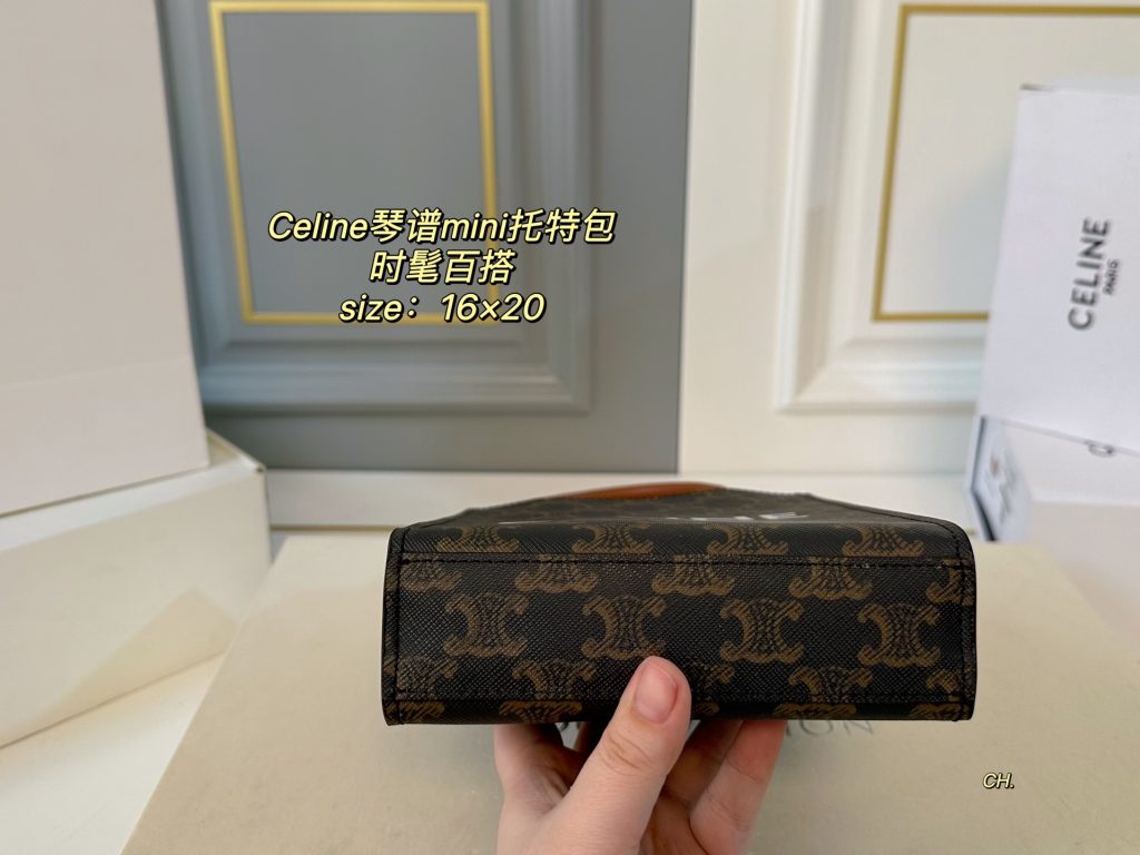 セリーヌ ショルダーバッグ 上質なモノグラムキャンバス 落ち着いたブラウン ギフトにも最適なレディースモデル - 画像 4
