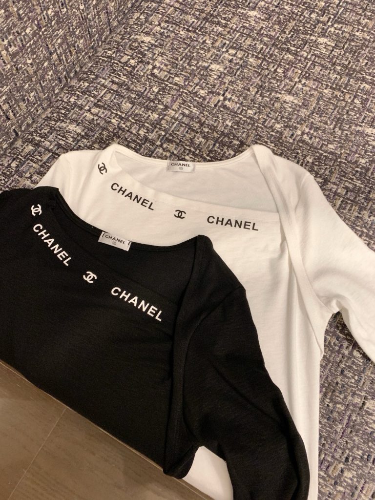 香奈儿風ロングTシャツ 2色入 - 画像 8