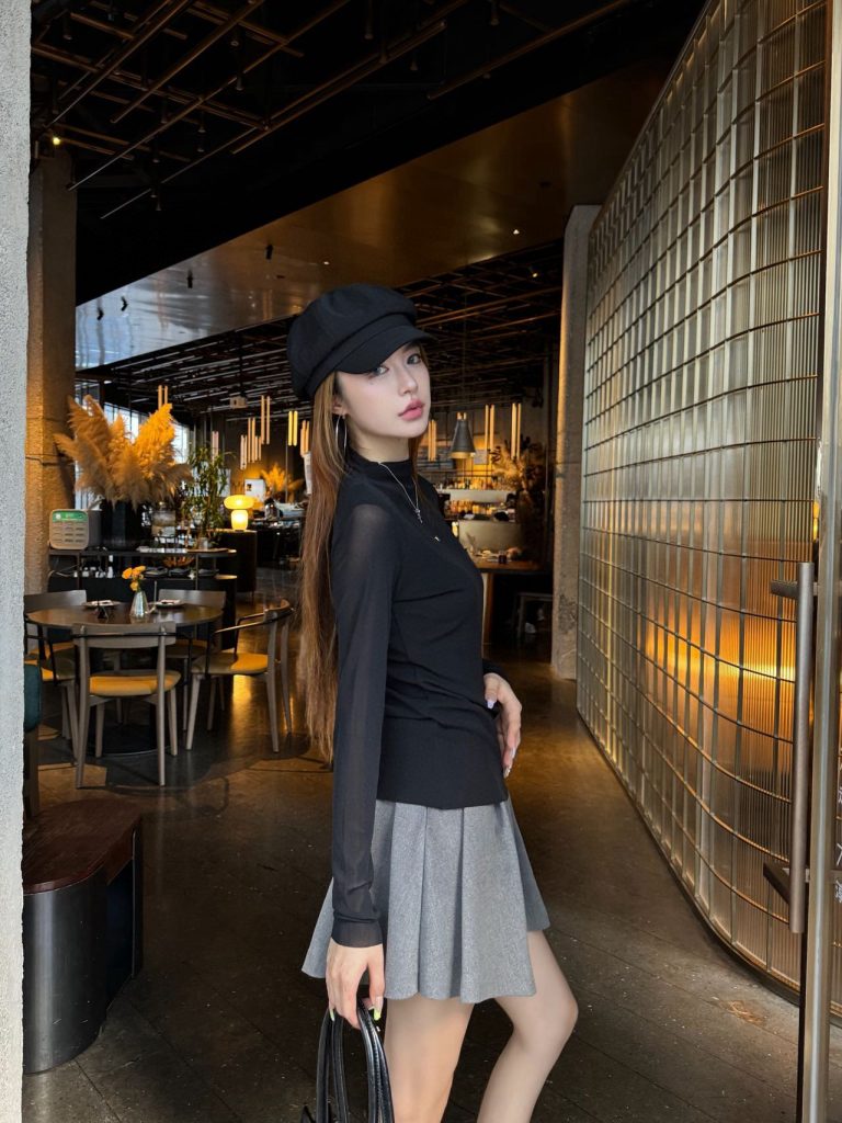 香奈儿 レディース ブラウス ブラック 透け感あり リブ素材 3色入 - 画像 5