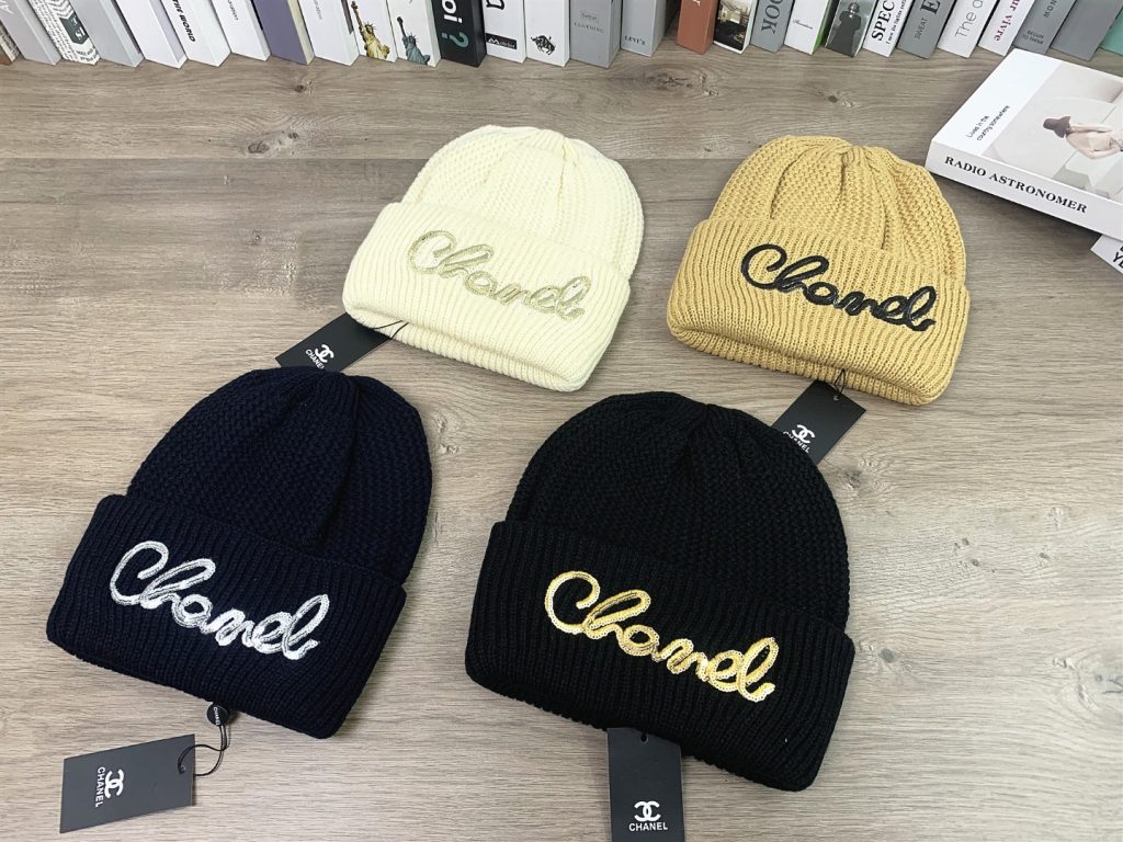 シャネル ニット帽 4色展開 シークル刺繍 レディース 冬用 防寒帽 - 画像 2