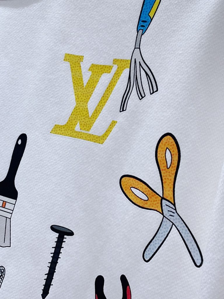 Louis Vuittonロエベ ロゴプリント 半袖 メンズ 半袖Tシャツ 2色入 - 画像 7