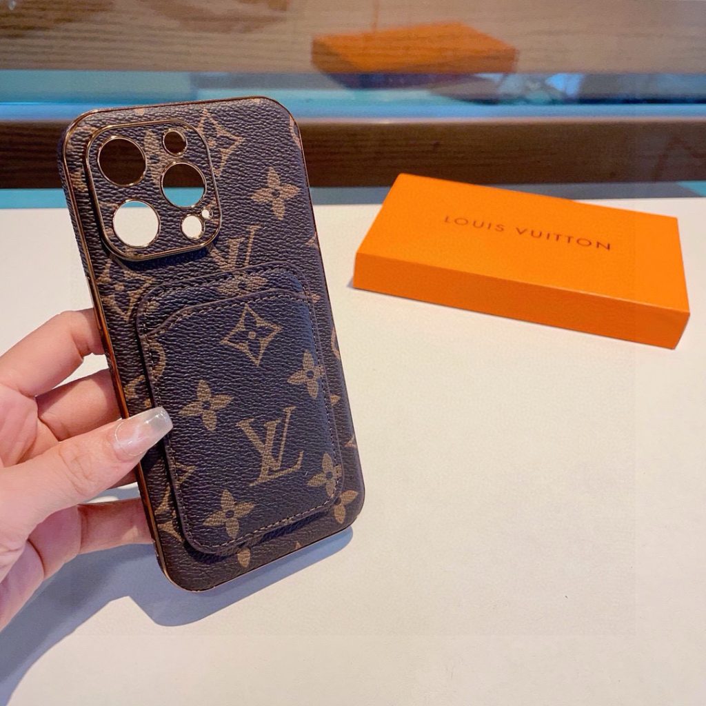 iPhoneケースルイ・ヴィトン風 スマホケース ポケット付き 2色入 💖 - 画像 3