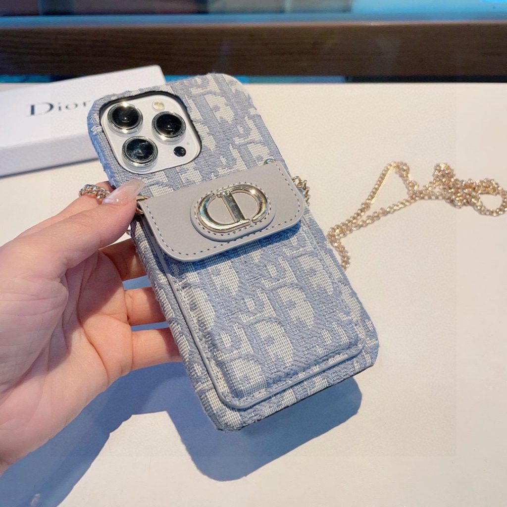 iPhoneケースDior ディオール チェーン付きスマホケース 2色入 - 画像 4
