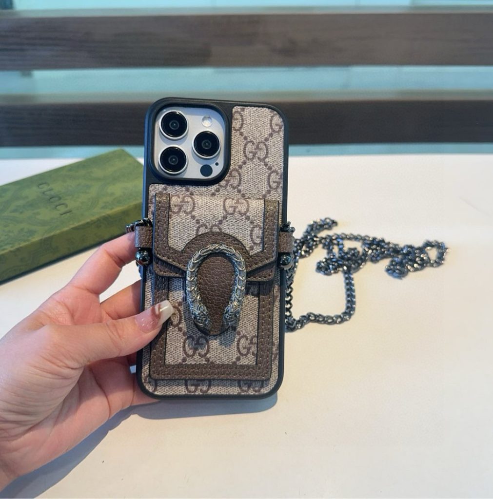 iPhoneケースグッチ iPhoneケース チェーン付き 2色あり - 画像 4