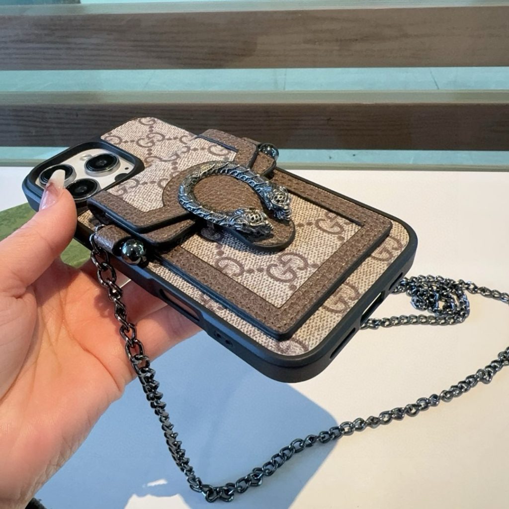 iPhoneケースグッチ iPhoneケース チェーン付き 2色あり - 画像 7
