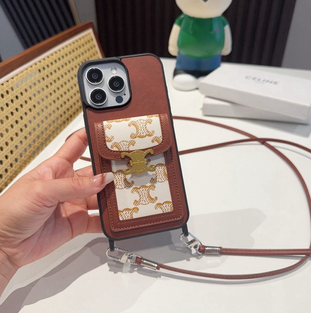 iPhoneケースCeline ブランド ポーチ付きスマホケース 2色入 📱 - 画像 2