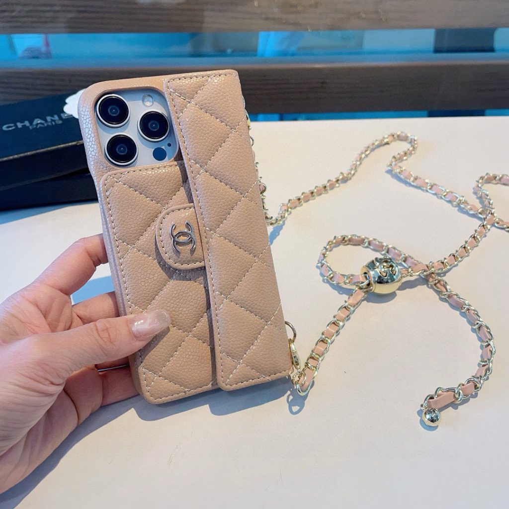 iPhoneケース シャネル CHANEL ファッションスマホケース チェーン付き 2色入 - 画像 3