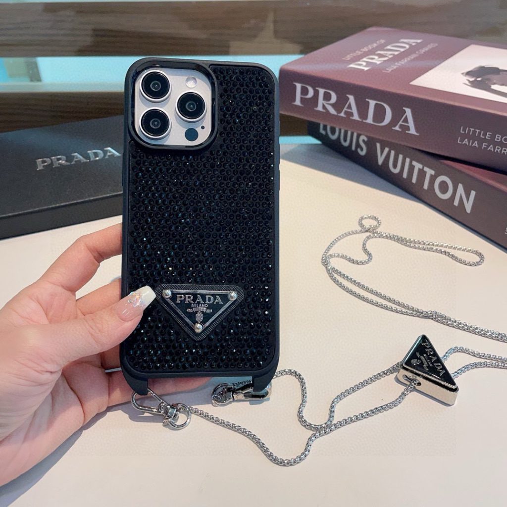iPhoneケースプラダ ファッションスマホケース 2色入 💎 ストラップ付き - 画像 6