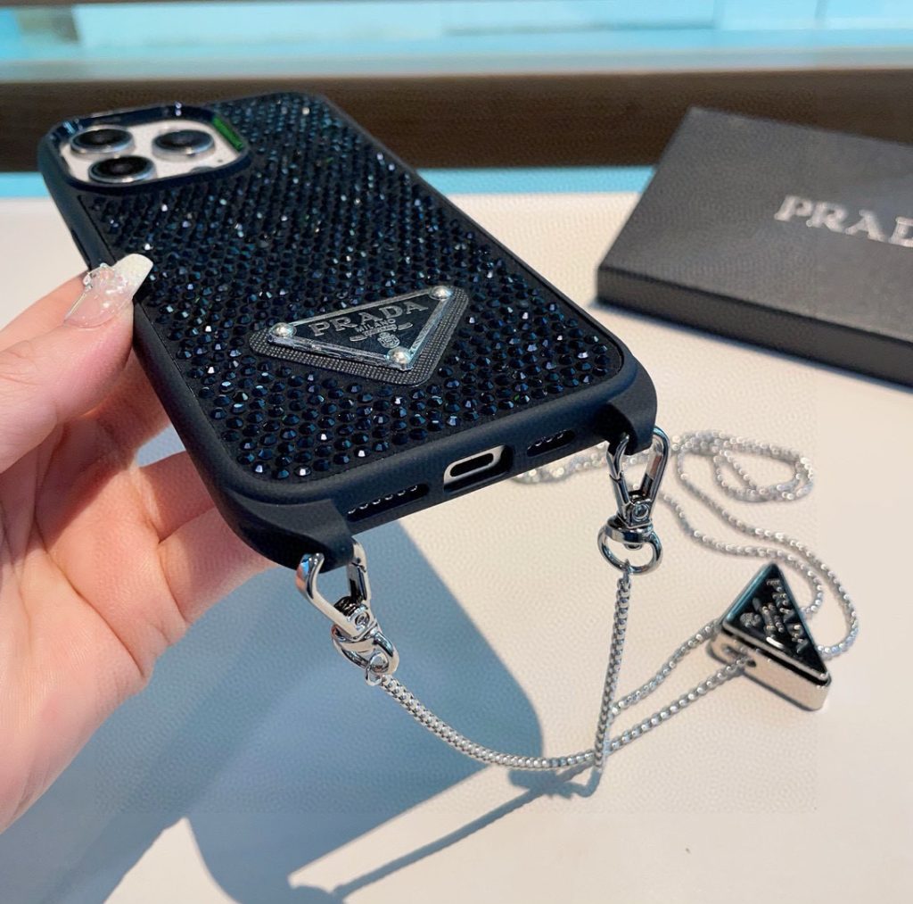 iPhoneケースプラダ ファッションスマホケース 2色入 💎 ストラップ付き - 画像 8