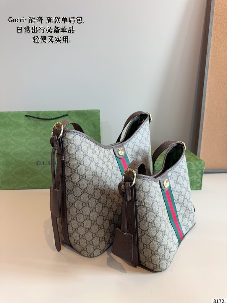 グッチ グッチ シグネチャー ハンドバッグ グリーンレッドストライプ 1色入 🛍️ - 画像 3
