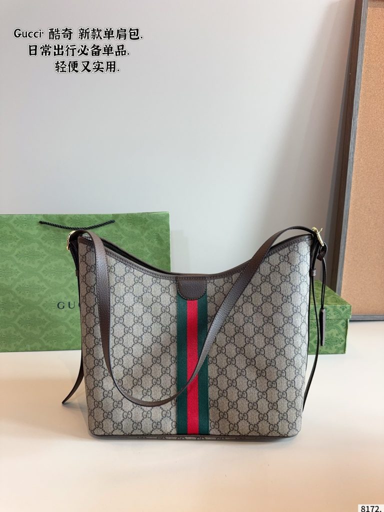 グッチ グッチ シグネチャー ハンドバッグ グリーンレッドストライプ 1色入 🛍️ - 画像 5