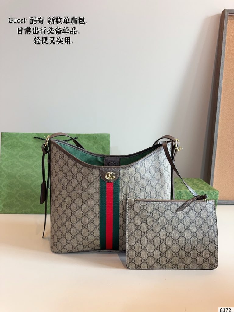 グッチ グッチ シグネチャー ハンドバッグ グリーンレッドストライプ 1色入 🛍️ - 画像 6