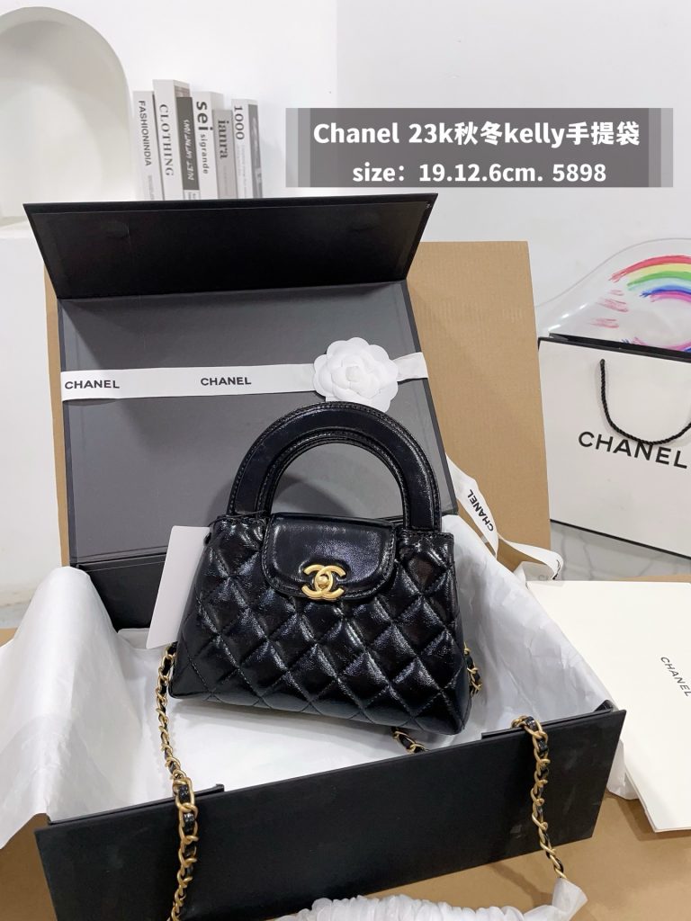 Chanel 23k 秋冬kelly手提袋 黒 19.12.6cm 🖤 - 画像 3