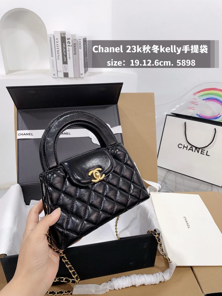 Chanel 23k 秋冬kelly手提袋 黒 19.12.6cm 🖤 - 画像 5