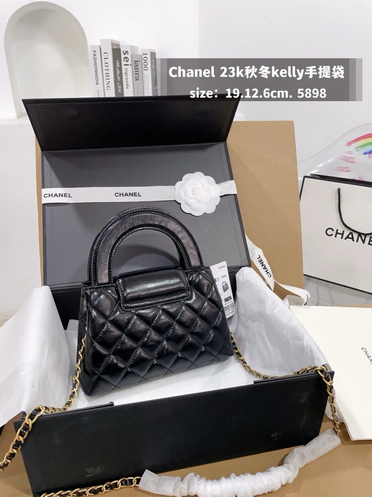 Chanel 23k 秋冬kelly手提袋 黒 19.12.6cm 🖤 - 画像 6