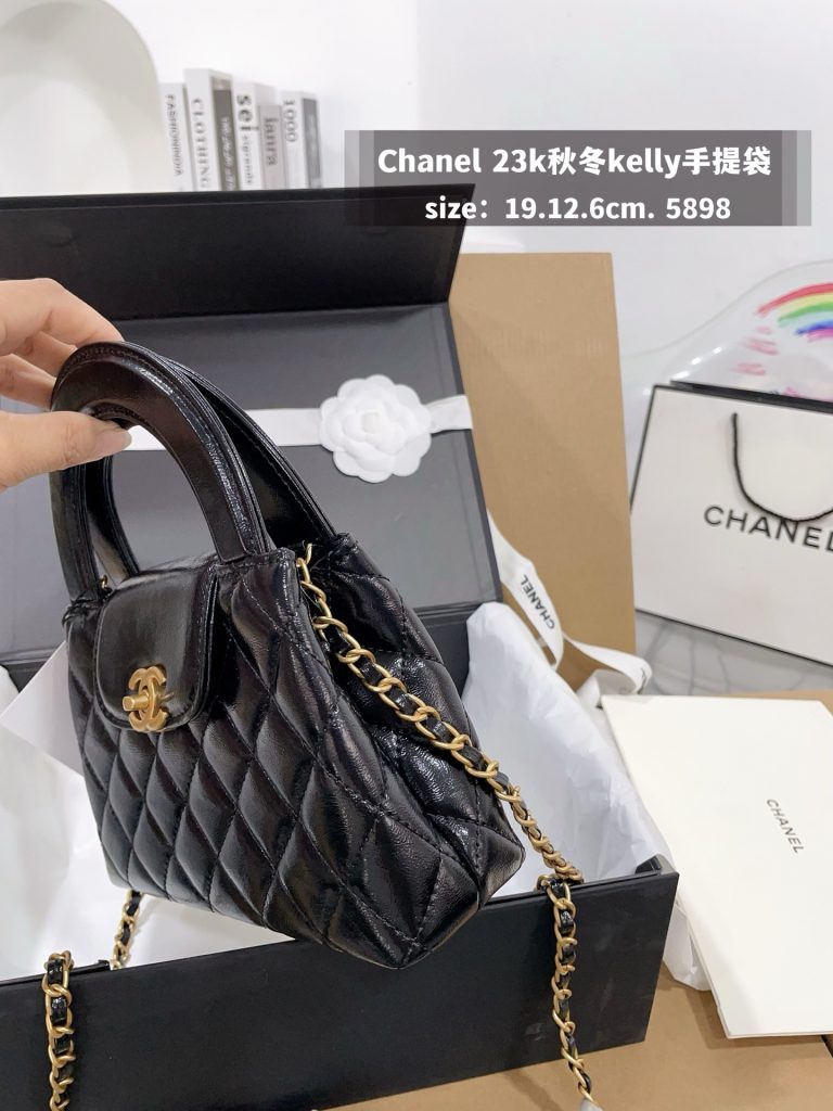 Chanel 23k 秋冬kelly手提袋 黒 19.12.6cm 🖤 - 画像 7