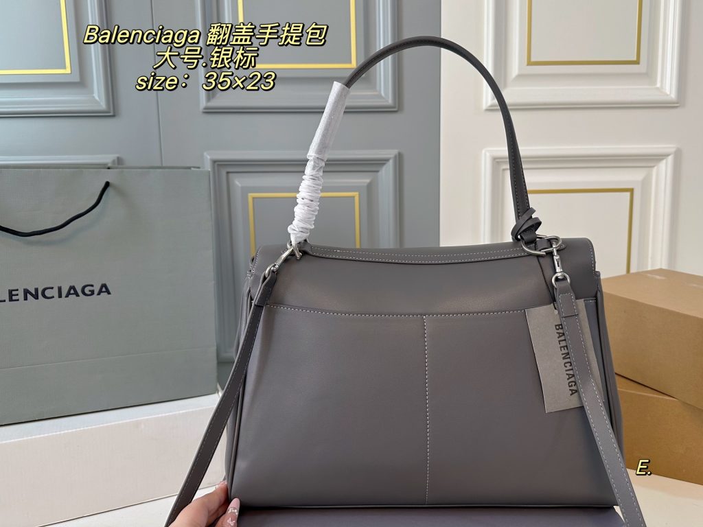 Balenciaga フlipトップハンドバッグ 35×23 グレー 🖤 - 画像 7