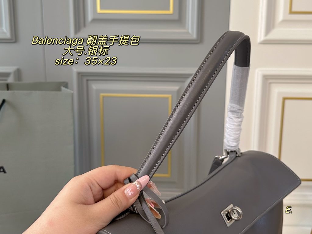 Balenciaga フlipトップハンドバッグ 35×23 グレー 🖤 - 画像 8