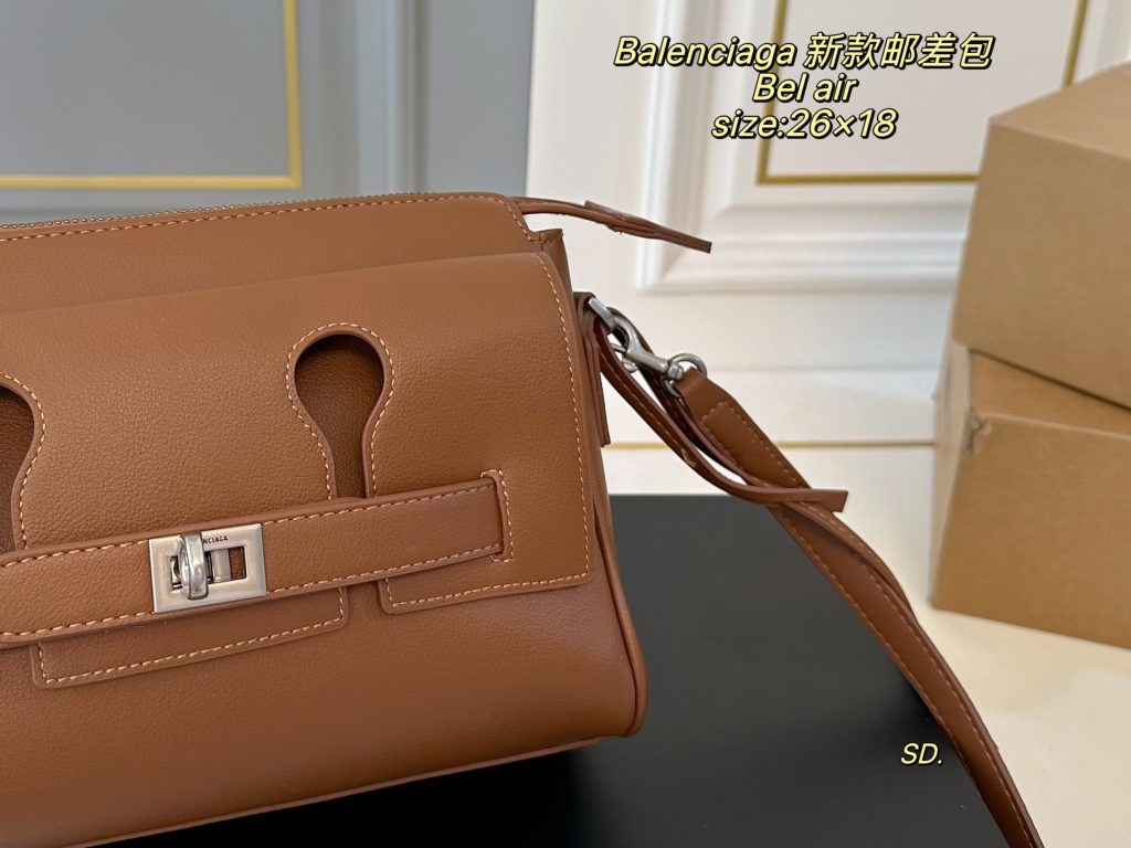 Balenciaga ベルエア バッグ ブラウン色 26×18cm 🧺 - 画像 3