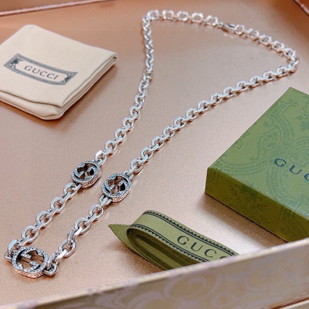 グッチ ネックレス シルバー 3色入 💎 - 画像 2