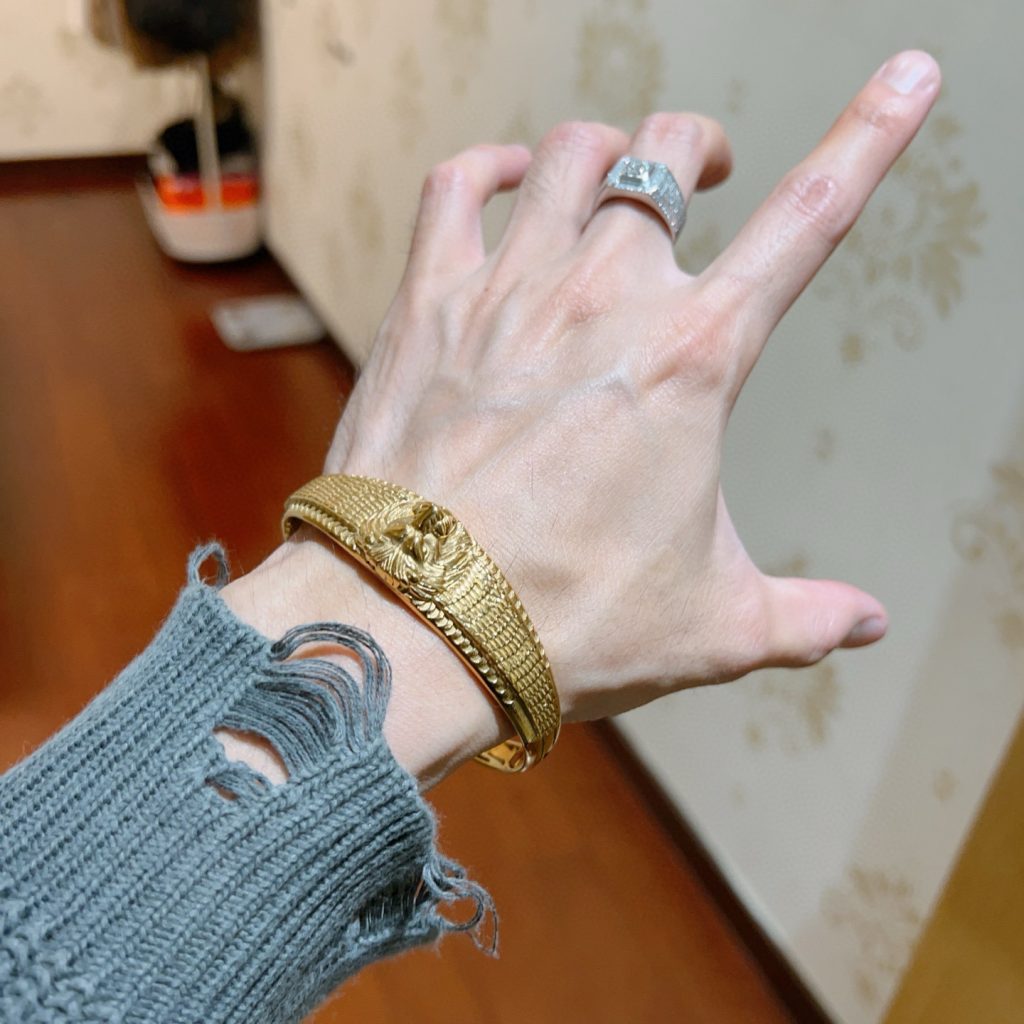 GUCCI リング ブレスレット メンズ シルバー ブレスレット 金色 1点 36文字 - 画像 3