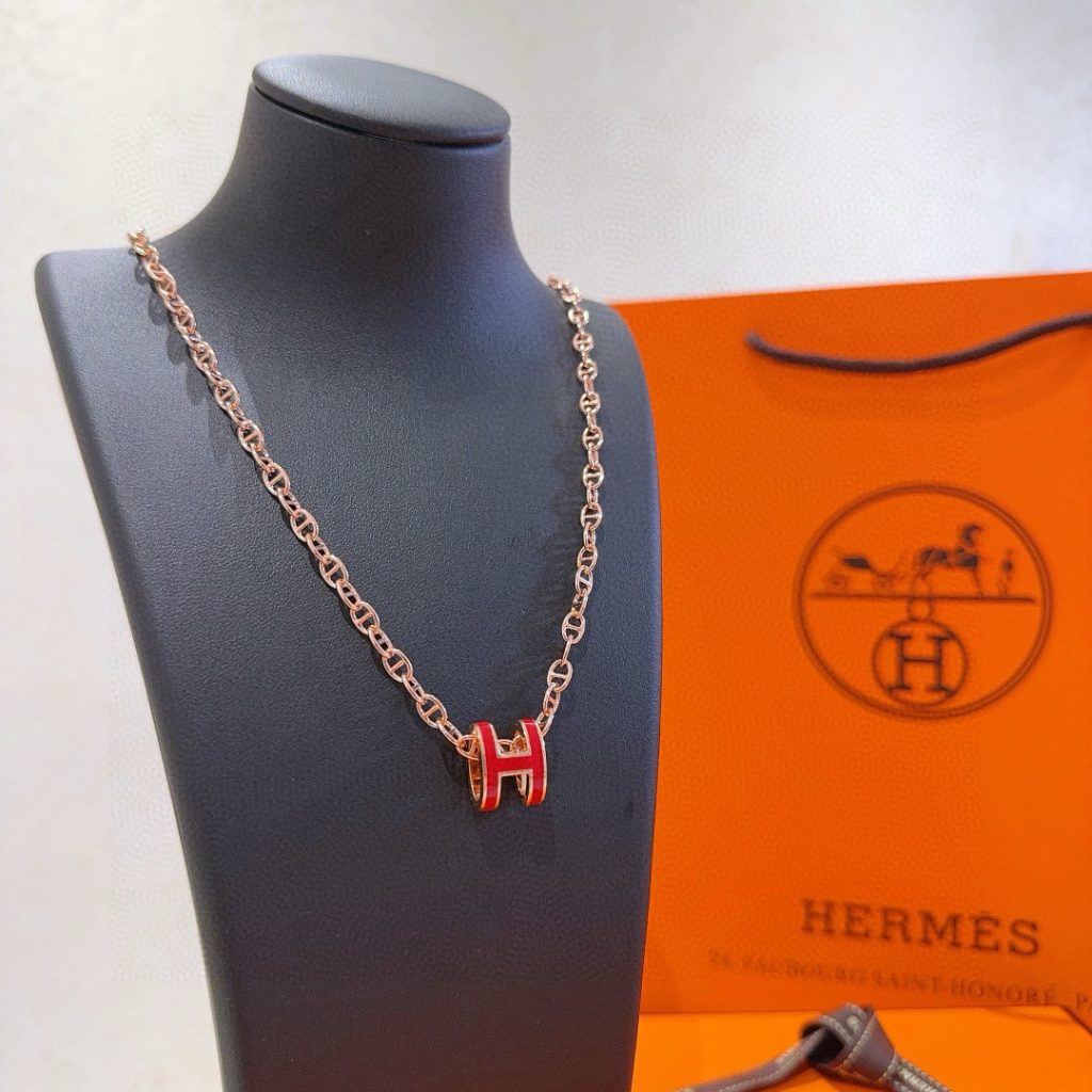 HERMES ネックレス ローズゴールド レッド 4色入 🎁 - 画像 2