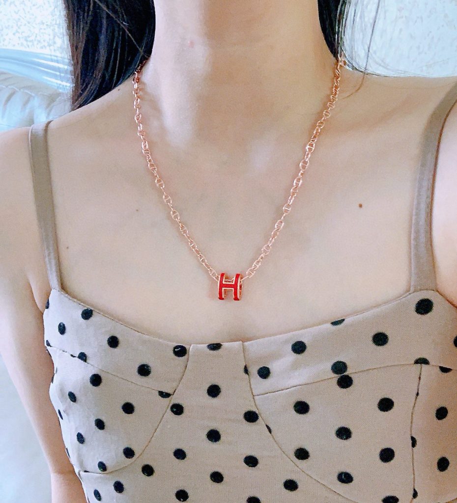 HERMES ネックレス ローズゴールド レッド 4色入 🎁 - 画像 3