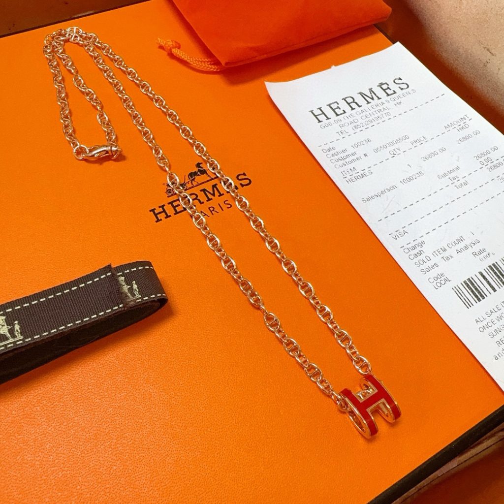 HERMES ネックレス ローズゴールド レッド 4色入 🎁 - 画像 4