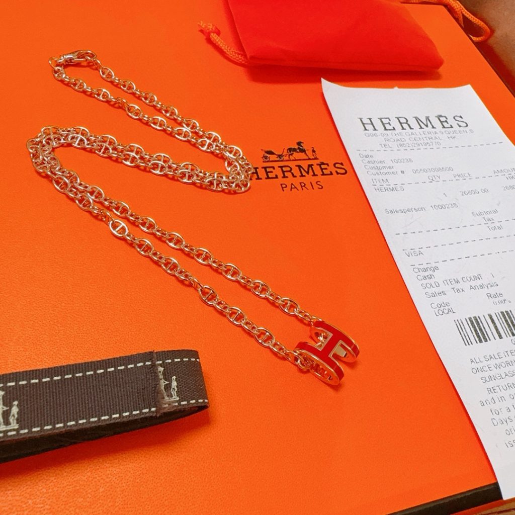 HERMES ネックレス ローズゴールド レッド 4色入 🎁 - 画像 5