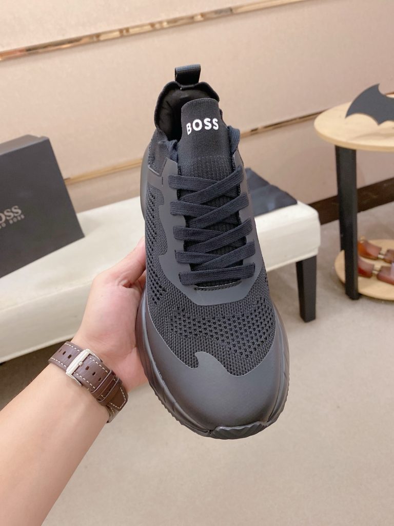 HUGO BOSS 男性用 スニーカー 5色 40サイズ ブラック ホワイト ブルー グレー ベージュ スニーカー おしゃれ かっこいい 40 - 画像 3