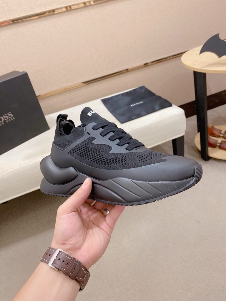 HUGO BOSS 男性用 スニーカー 5色 40サイズ ブラック ホワイト ブルー グレー ベージュ スニーカー おしゃれ かっこいい 40 - 画像 5