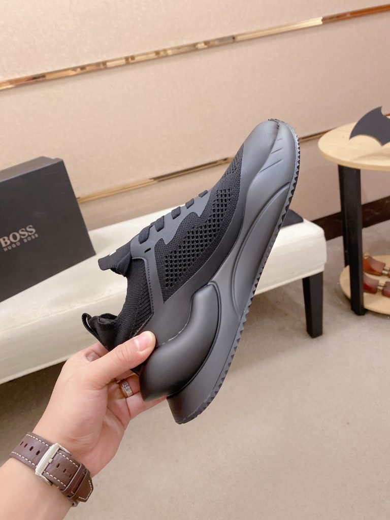 HUGO BOSS 男性用 スニーカー 5色 40サイズ ブラック ホワイト ブルー グレー ベージュ スニーカー おしゃれ かっこいい 40 - 画像 6
